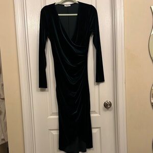 Elegant Green Velvet Dress